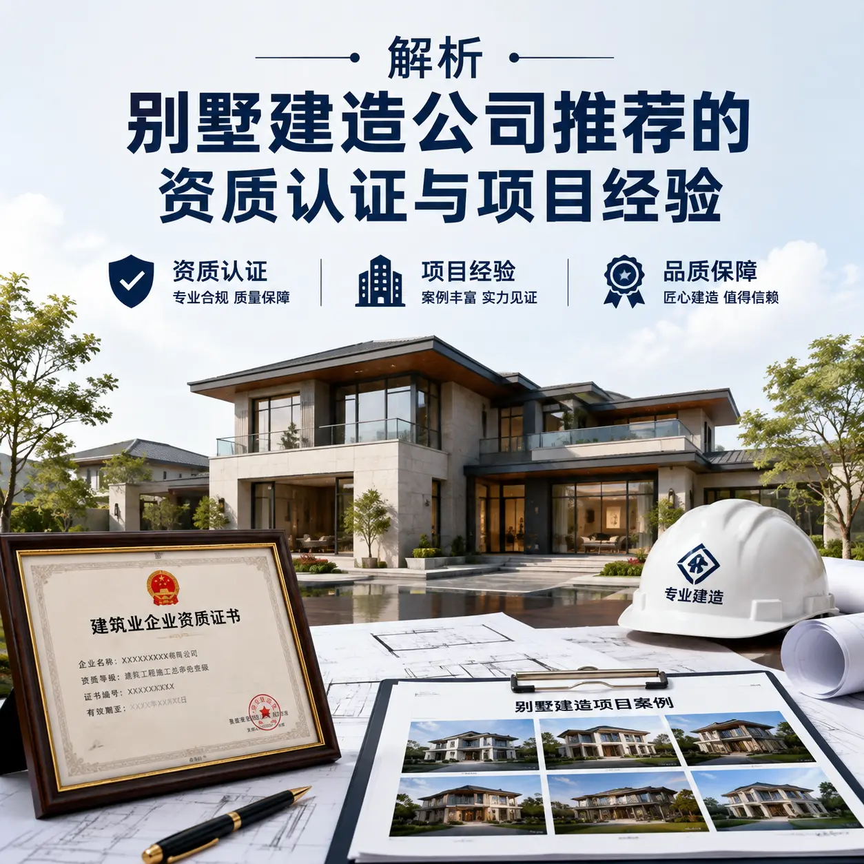 解析 毕节 别墅建造公司推荐的资质认证与项目经验